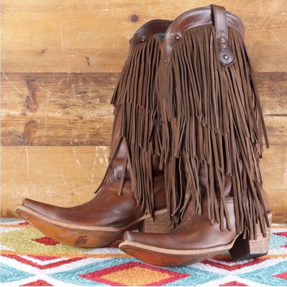 Three tier Corral fringe cowboy boots.